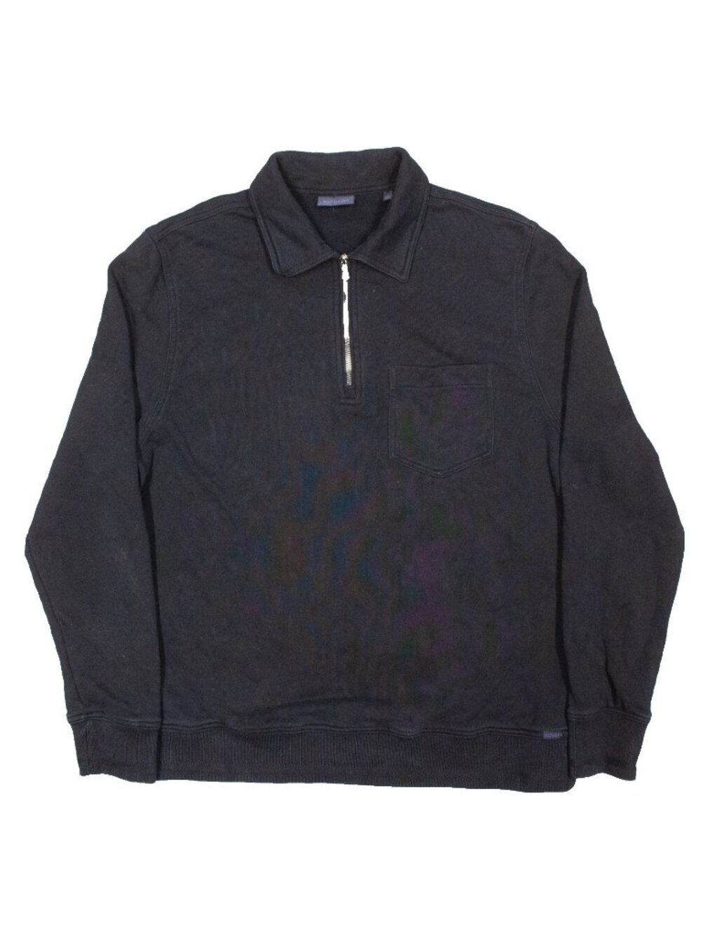 Duchamp London 1/4 Zip Sweatshirt 100% Cotton Long Sleeve Black XL